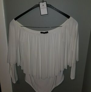 White Off Shoulder Body Suite